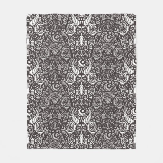 Couverture Polaire Motif gothique monochrome (Devant)