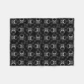 Couverture Polaire Motif graphique crâne blanc et os croisés (Devant (Horizontal))