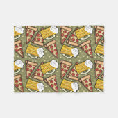 Couverture Polaire Motif graphique de bière et de pizza (Devant (Horizontal))