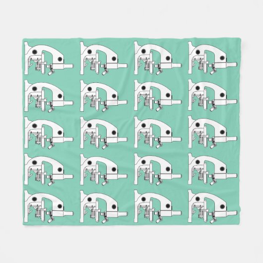 COUVERTURE POLAIRE MOTIF GRAPHIQUE DE MICROSCOPE (Devant (Horizontal))