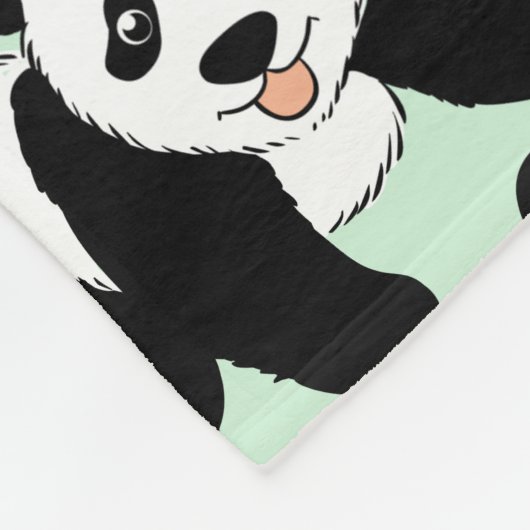 Couverture Polaire Motif graphique d'ours panda à personnaliser (Coin)