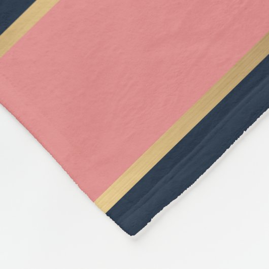 Couverture Polaire Motif Gras Rose Bleu Gold (Coin)