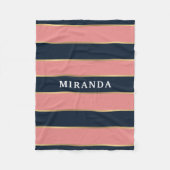 Couverture Polaire Motif Gras Rose Bleu Gold (Devant)