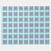 Couverture Polaire Motif grec Navy Blue Aqua (Devant (Horizontal))