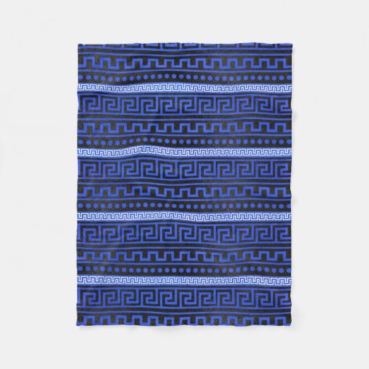 Couverture Polaire Motif grec traditionnel de méandre (Devant)