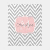 Couverture Polaire Motif Grey Chevron (Devant)
