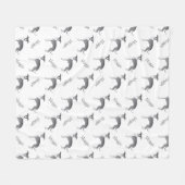 Couverture Polaire Motif Greyhound Italien Bleu Et Blanc (Devant (Horizontal))