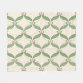 Couverture Polaire Motif Grille Fleurs Feuilles simples (Devant (Horizontal))