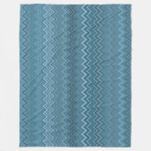 Couverture Polaire Motif gris bleu Zigzag Wavy (Devant)