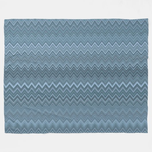 Couverture Polaire Motif gris bleu Zigzag Wavy (Devant (Horizontal))