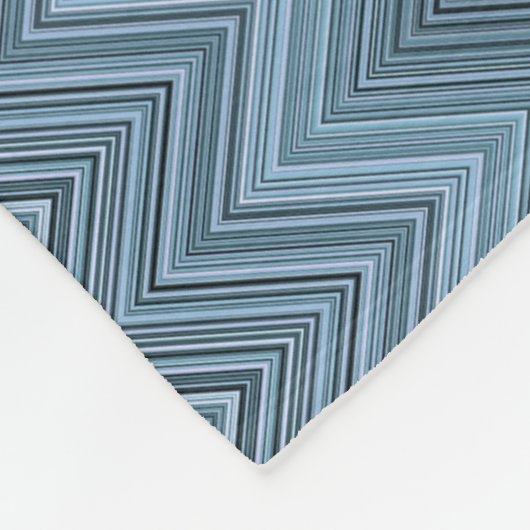 Couverture Polaire Motif gris bleu Zigzag Wavy (Coin)
