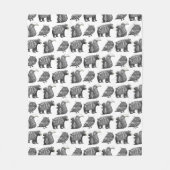 Couverture Polaire Motif gris d'art forestier scandinave (Devant)