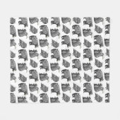 Couverture Polaire Motif gris d'art forestier scandinave (Devant (Horizontal))