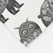 Couverture Polaire Motif gris d'art forestier scandinave (Coin)