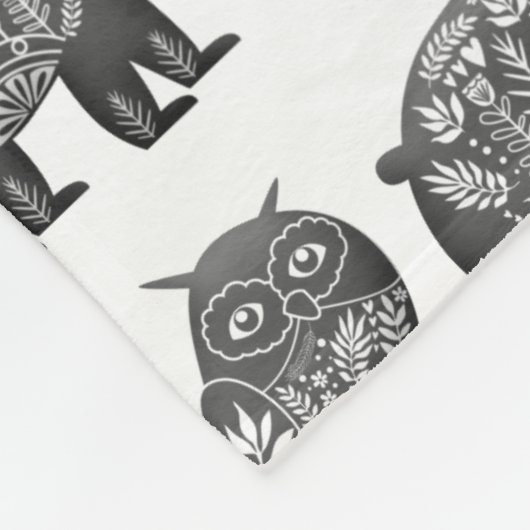 Couverture Polaire Motif gris d'art forestier scandinave (Coin)