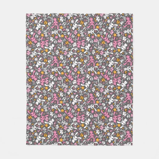 Couverture Polaire motif gris de kawaii (Devant)