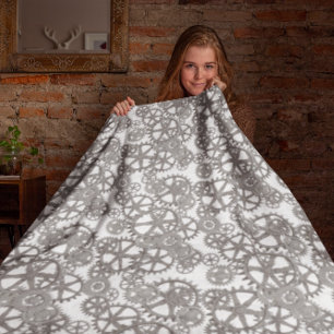 Couverture Polaire Motif gris et blanc pour Garçons Décor de la chamb