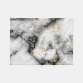 Couverture Polaire Motif gris noir blanc et or marbre (Devant (Horizontal))