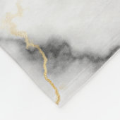 Couverture Polaire Motif gris noir blanc et or marbre (Coin)