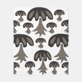 Couverture Polaire Motif gris noir champignon (Devant)