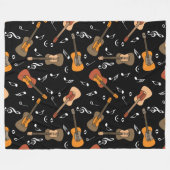 Couverture Polaire Motif Guitare Music Notes (Devant (Horizontal))