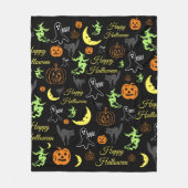 Couverture Polaire Motif Halloween Noir (Devant)