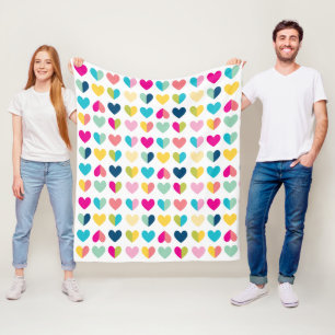 Couverture Polaire MOTIF HEART joli moderne formes géométriques pop