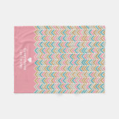 Couverture Polaire Motif Herringbone moderne - Or bleu rose (Devant (Horizontal))