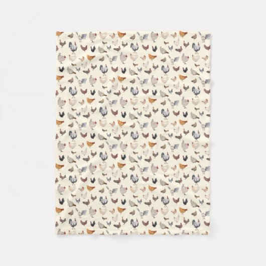 Couverture Polaire motif heureux du poulet (Devant)
