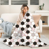 Couverture Polaire Motif Hexagon de marbre géométrique moderne