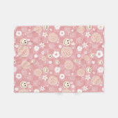 Couverture Polaire Motif hippie Super rose rétro À damiers (Devant (Horizontal))