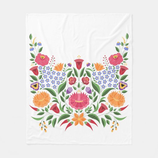 Couverture Polaire Motif hongrois de gens - fleur de broderie de (Devant)