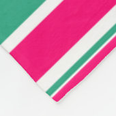 Couverture Polaire Motif horizontal rayé rouge-vert (Coin)
