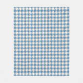 Couverture Polaire Motif Houndstooth Blue+Cream (Devant)