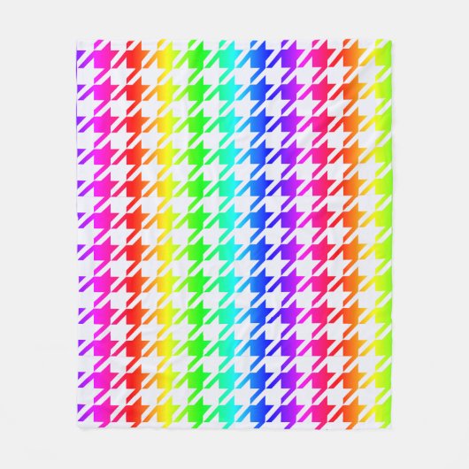 Couverture Polaire Motif Houndstooth moderne Rainbow Gradient (Devant)