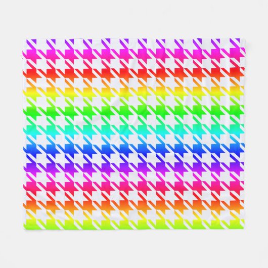 Couverture Polaire Motif Houndstooth moderne Rainbow Gradient (Devant (Horizontal))