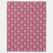 Couverture Polaire Motif Ikat Aztec - Bourgogne et rose (Devant)