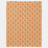 Couverture Polaire Motif Ikat Aztec - Mandarin et orange clair (Devant)
