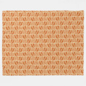 Couverture Polaire Motif Ikat Aztec - Mandarin et orange clair (Devant (Horizontal))