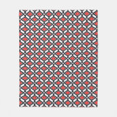 Couverture Polaire Motif Ikat - Rouge foncé, noir et blanc (Devant)