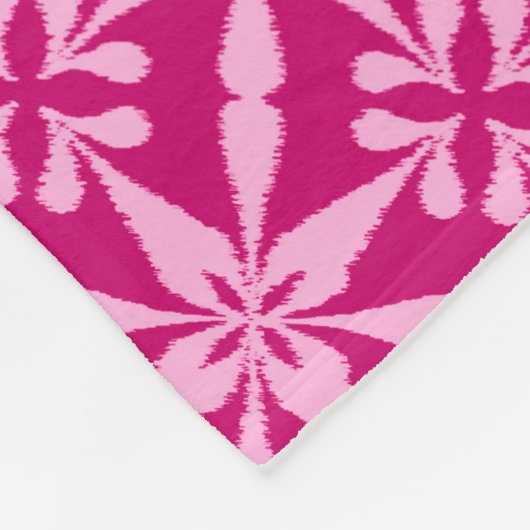 Couverture Polaire Motif Ikat Star - Fuchsia rose (Coin)