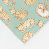 Couverture Polaire Motif illustré orange de chats tigrés (Coin)