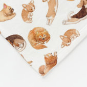 Couverture Polaire Motif illustré par chiens mignons d'aquarelle (Coin)