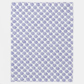 Couverture Polaire Motif indigo bleu foncé rayé sur blanc (Devant)