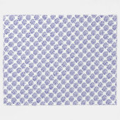 Couverture Polaire Motif indigo bleu foncé rayé sur blanc (Devant (Horizontal))