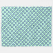 Couverture Polaire Motif Indigo bleu foncé rayé sur bleu (Devant (Horizontal))