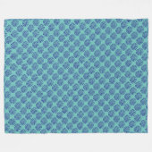 Couverture Polaire Motif Indigo bleu foncé rayé sur bleu (Devant (Horizontal))
