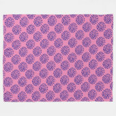 Couverture Polaire Motif indigo bleu foncé rayé sur rose (Devant (Horizontal))