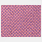 Couverture Polaire Motif indigo bleu foncé rayé sur rose (Devant (Horizontal))