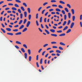 Couverture Polaire Motif indigo bleu foncé rayé sur rose (Coin)